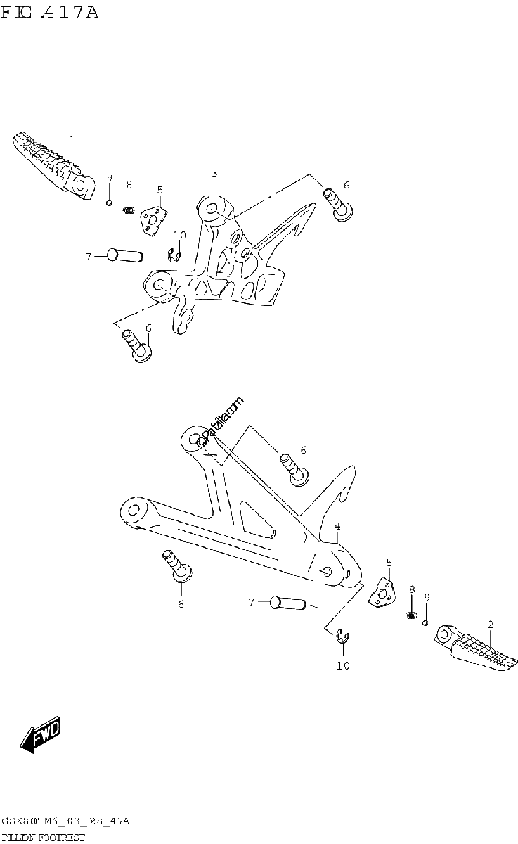 Diagrama de PILLION FOOTREST