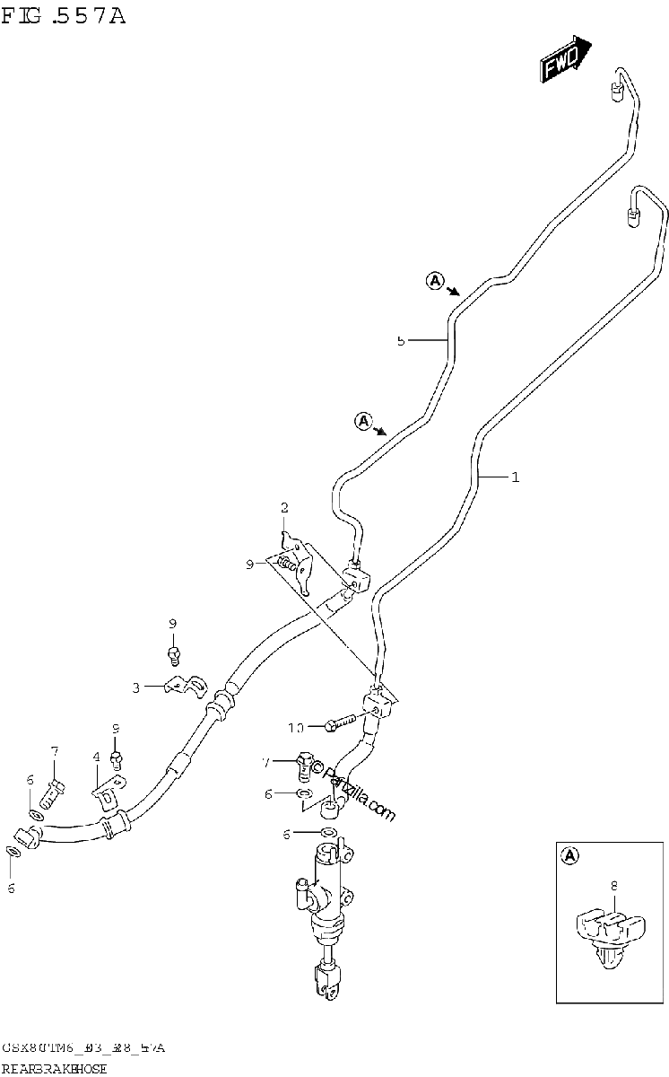 Diagrama de REAR BRAKE HOSE