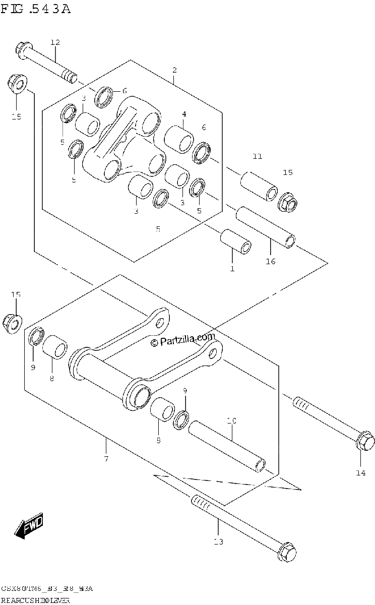 Diagrama de REAR CUSHION LEVER