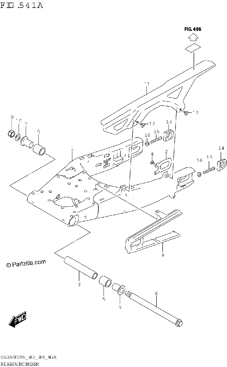 Diagrama de REAR SWINGINGARM
