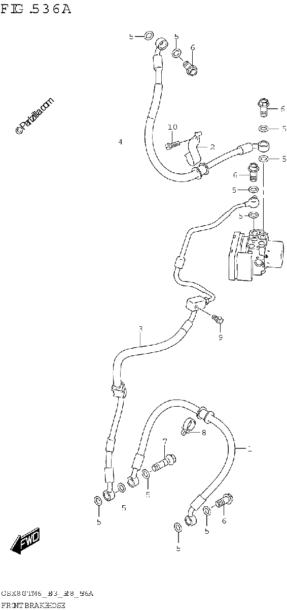 Diagrama de FRONT BRAKE HOSE