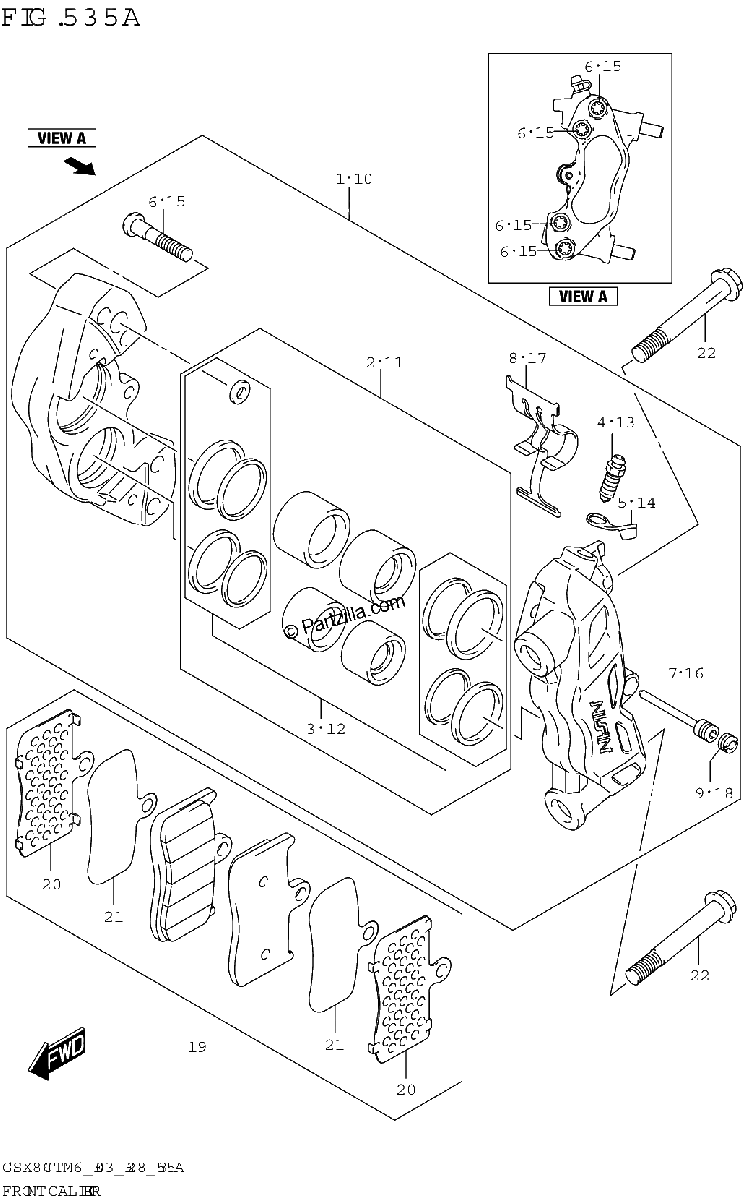 Diagrama de FRONT CALIPER