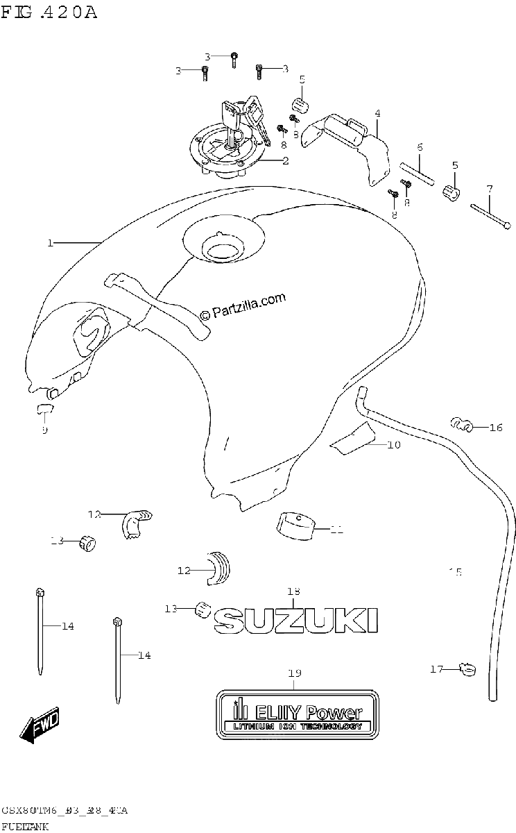 Diagrama de FUEL TANK GSX800TRQ