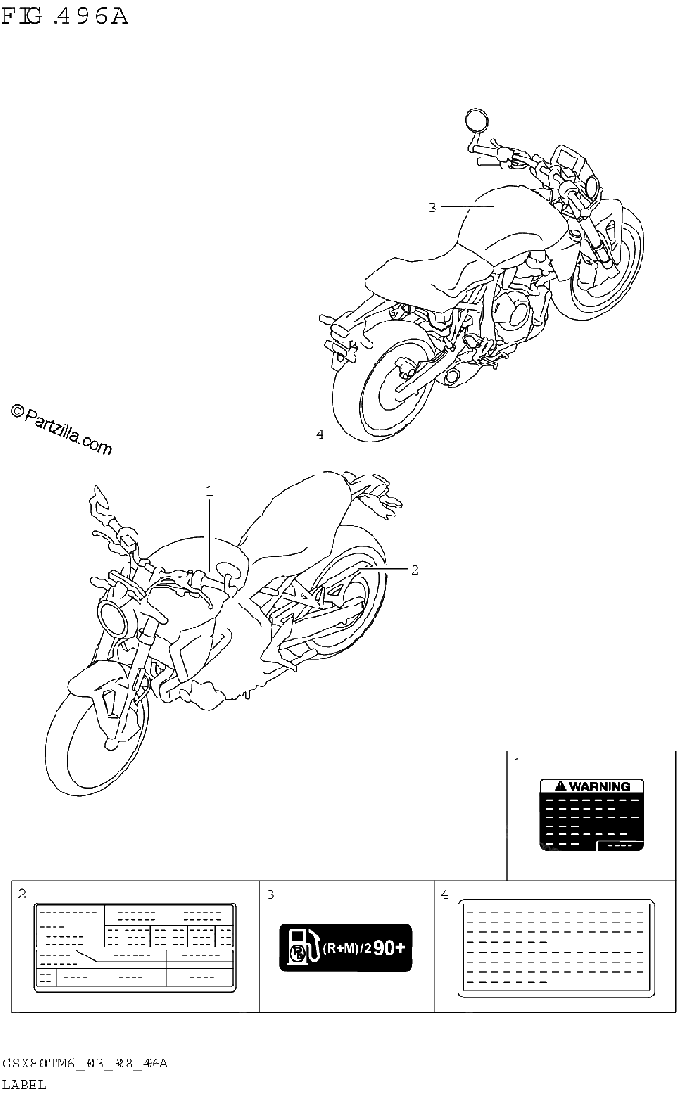 Diagrama de LABEL GSX800TRQ E03