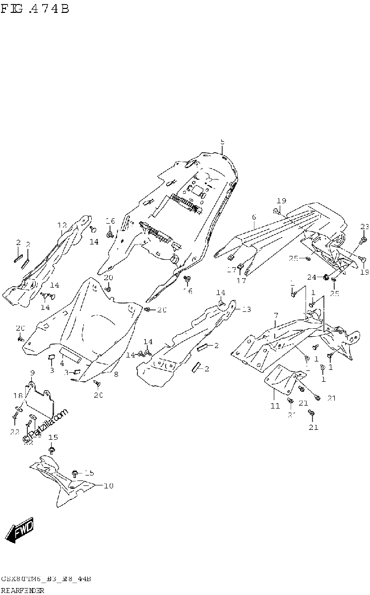 Diagrama de REAR FENDER