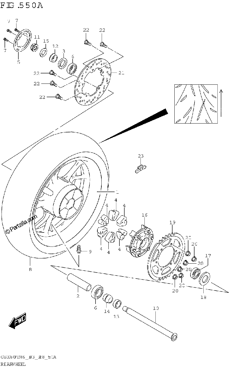 Diagrama de REAR WHEEL