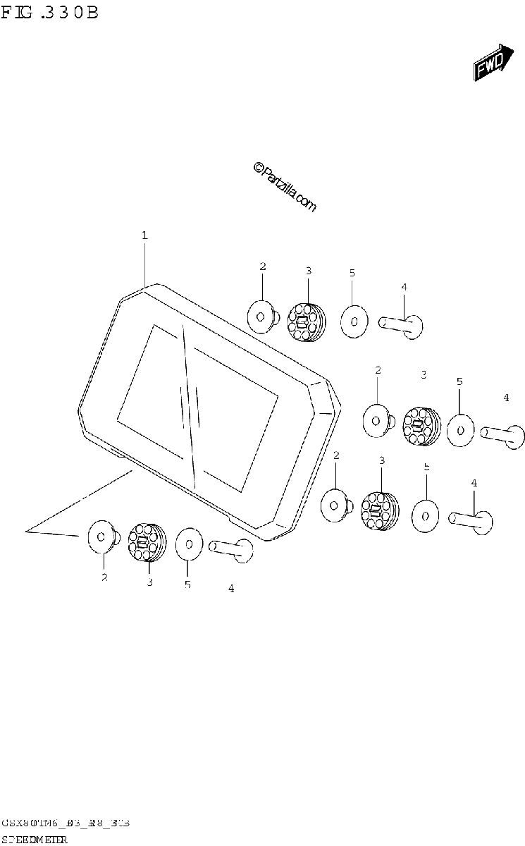 Diagrama de SPEEDOMETER GSX800TRQ E03 E33