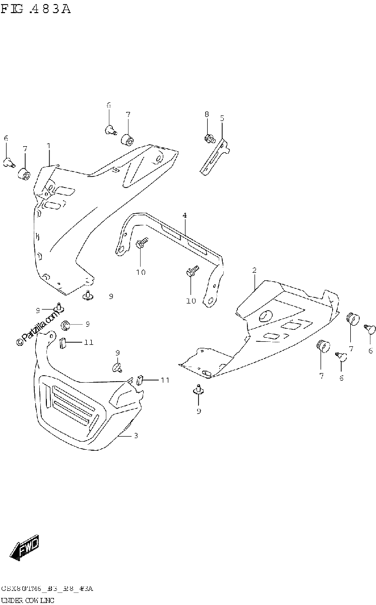 Diagrama de UNDER COWLING GSX800TTRQB