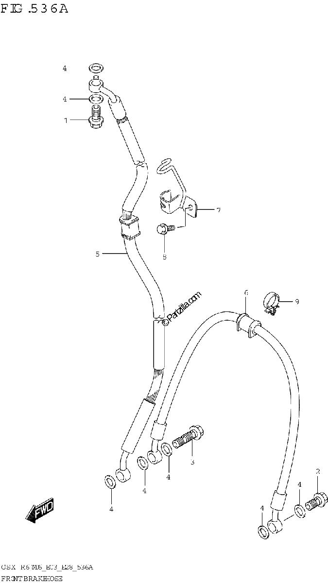 Diagrama de FRONT BRAKE HOSE
