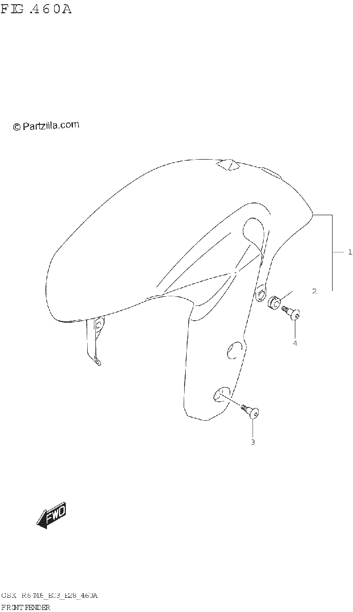 Diagrama de FRONT FENDER GSX R600