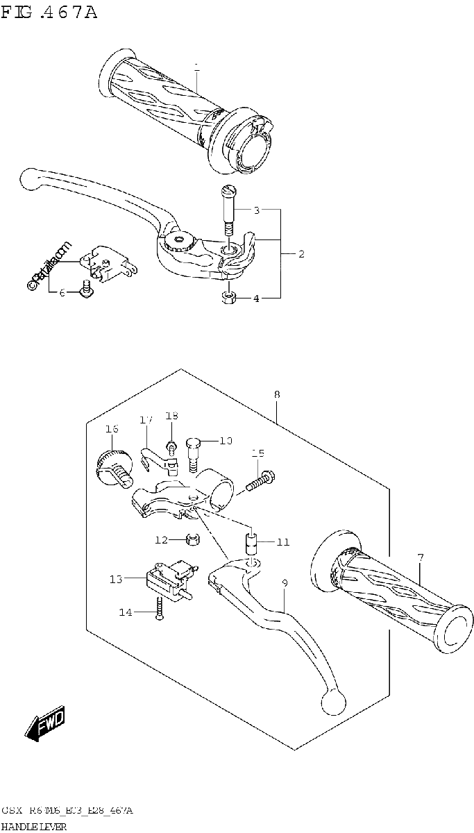 Diagrama de HANDLE LEVER