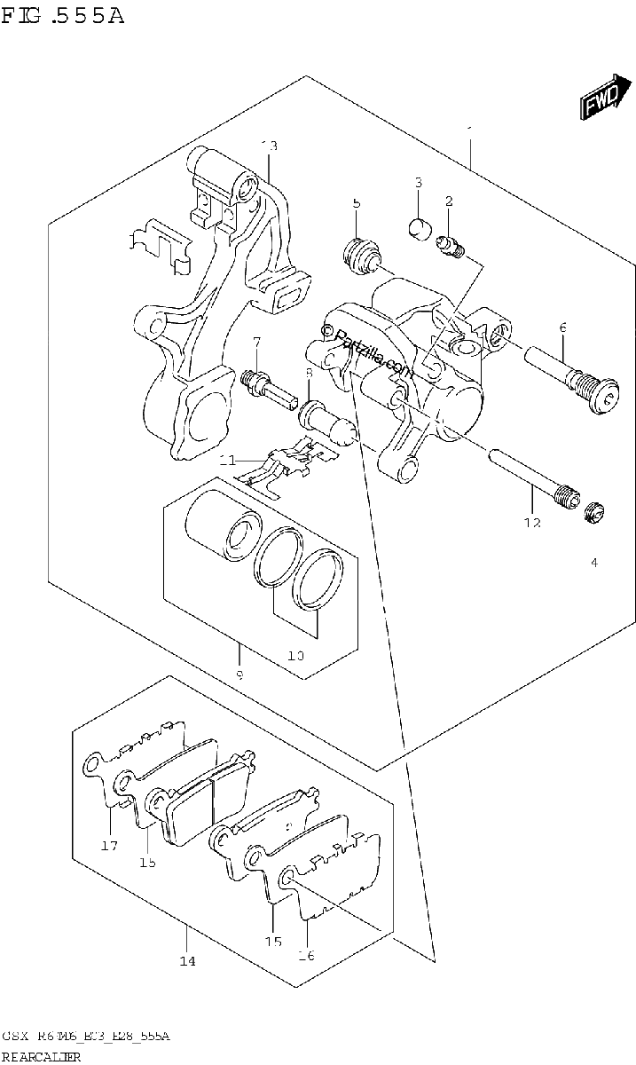 Diagrama de REAR CALIPER