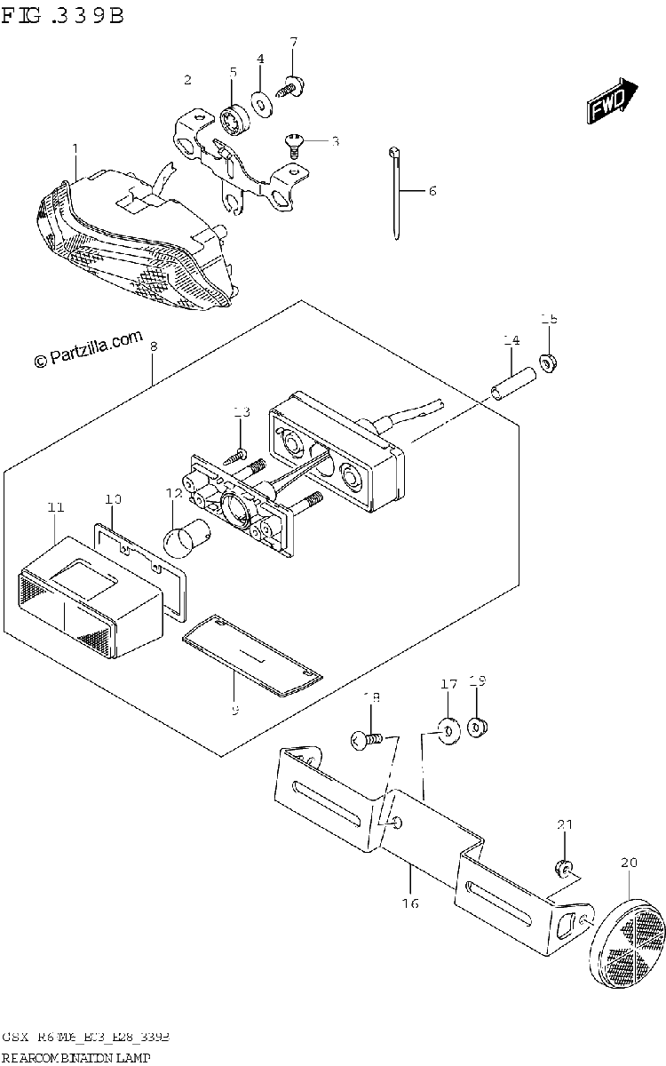 Diagrama de REAR COMBINATION LAMP