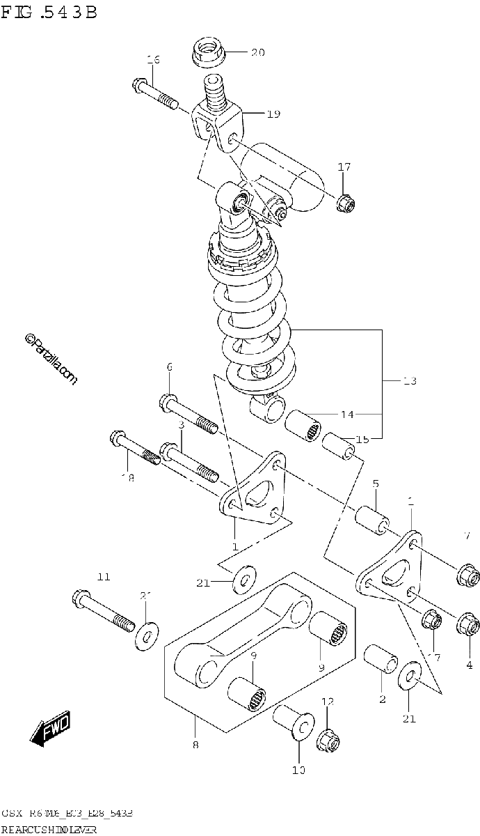 Diagrama de REAR CUSHION LEVER