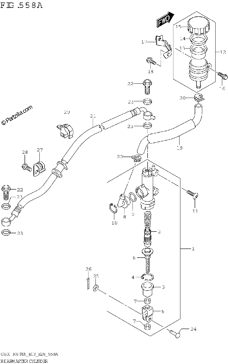 Diagrama de REAR MASTER CYLINDER