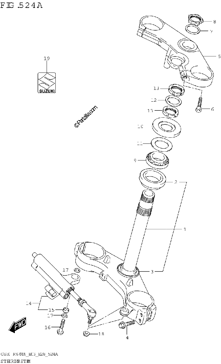 Diagrama de STEERING STEM