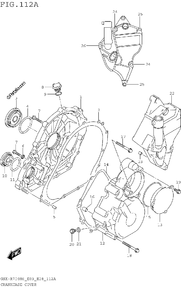 Diagrama de CRANKCASE COVER