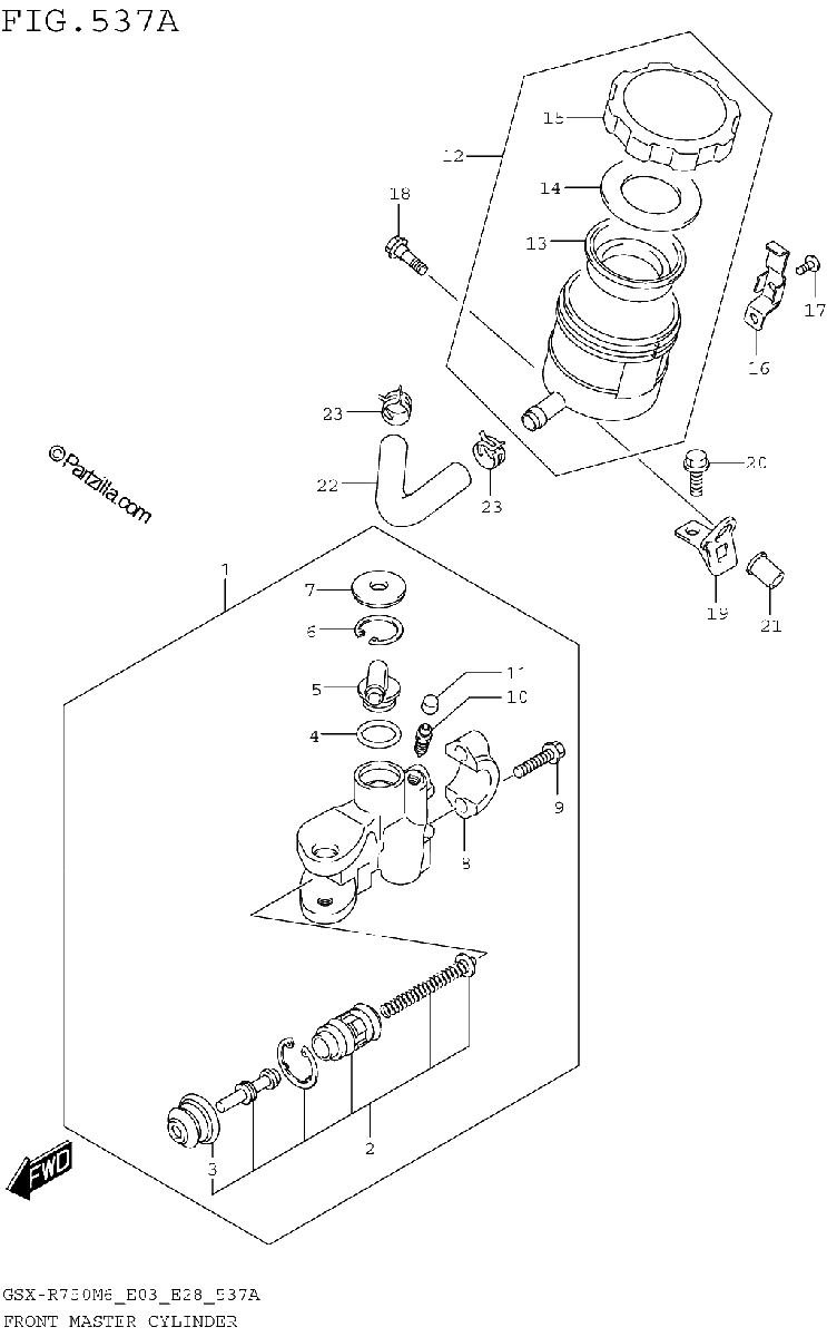 Diagrama de FRONT MASTER CYLINDER
