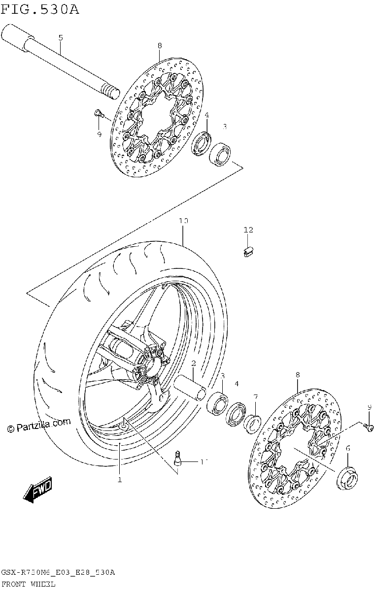 Diagrama de FRONT WHEEL