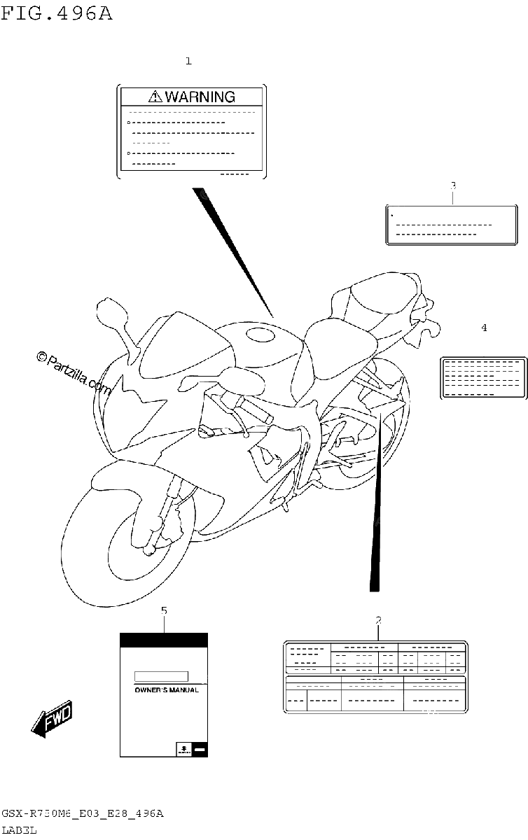 Diagrama de LABEL GSX R750M6 E03