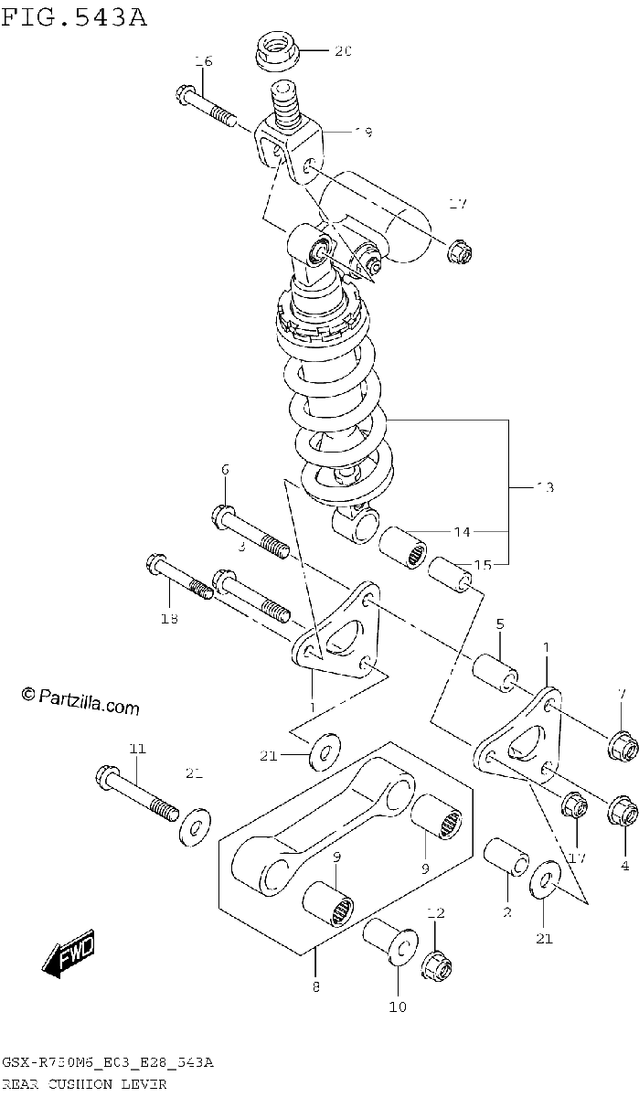 Diagrama de REAR CUSHION LEVER