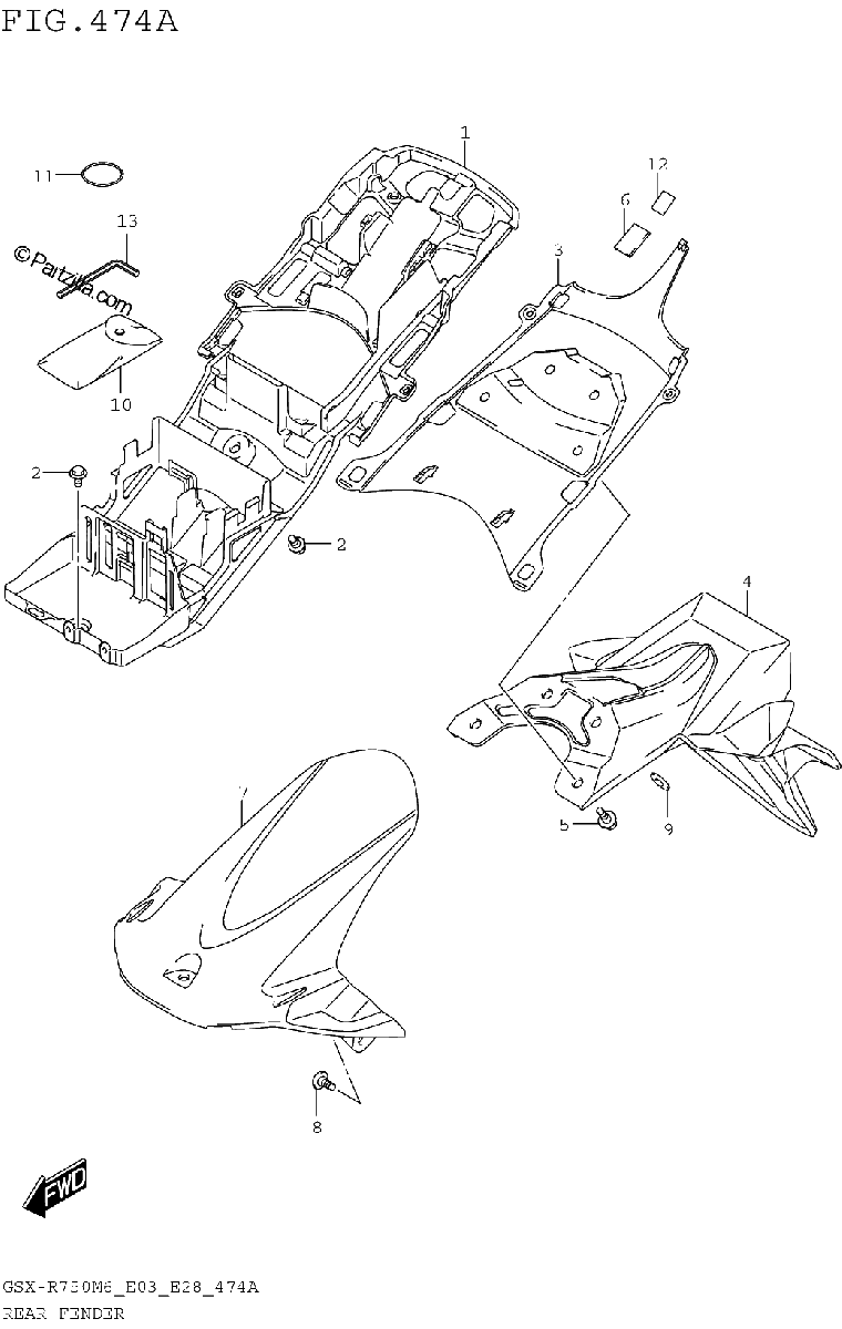Diagrama de REAR FENDER
