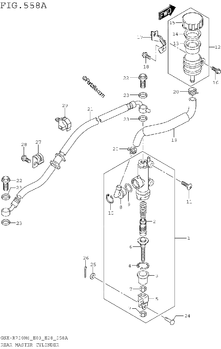 Diagrama de REAR MASTER CYLINDER