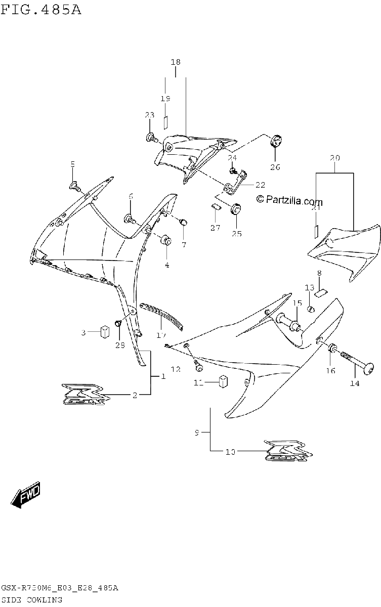 Diagrama de SIDE COWLING