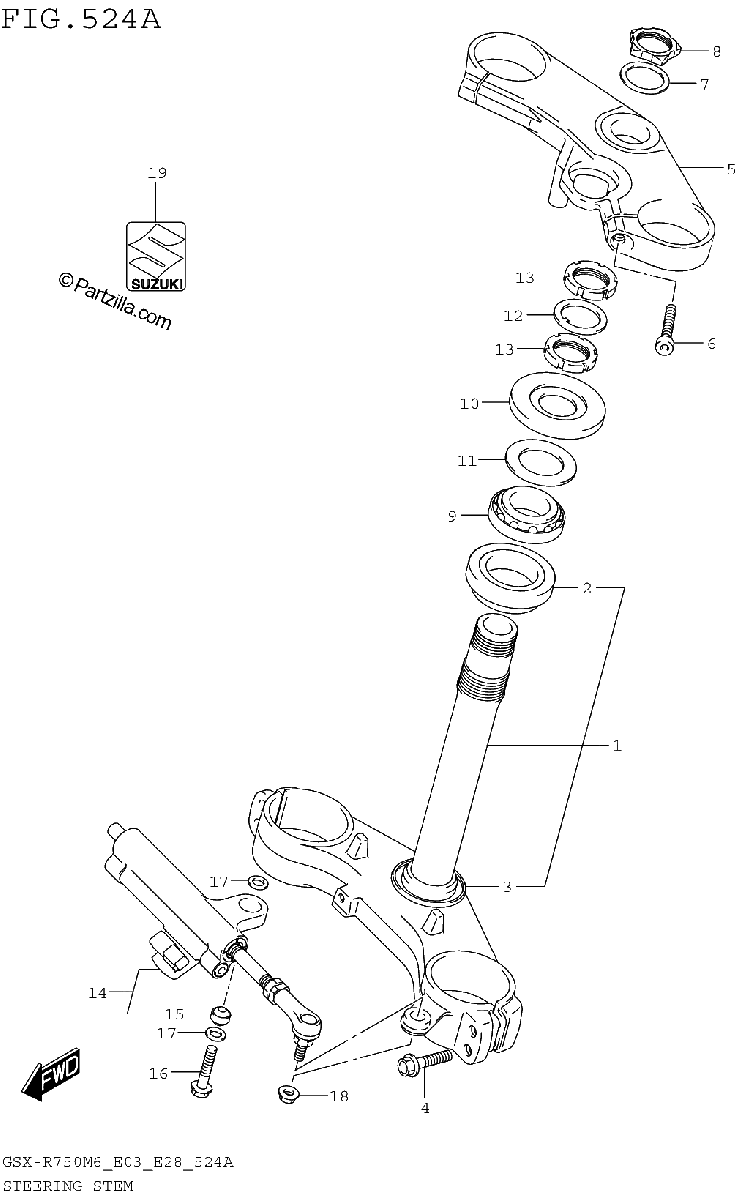 Diagrama de STEERING STEM