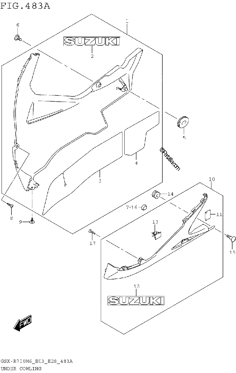 Diagrama de UNDER COWLING