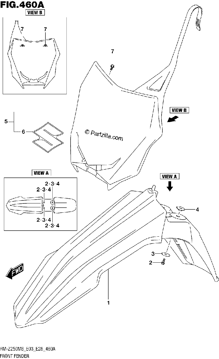Diagrama de FRONT FENDER