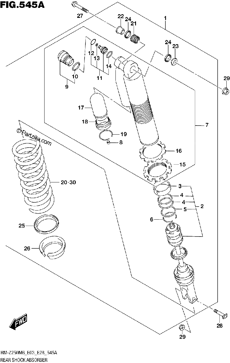 Diagrama de REAR SHOCK ABSORBER