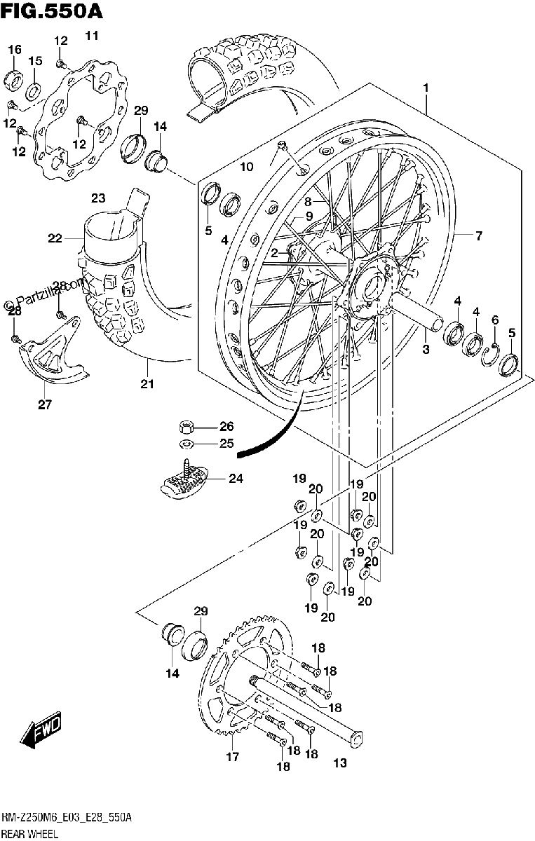 Diagrama de REAR WHEEL