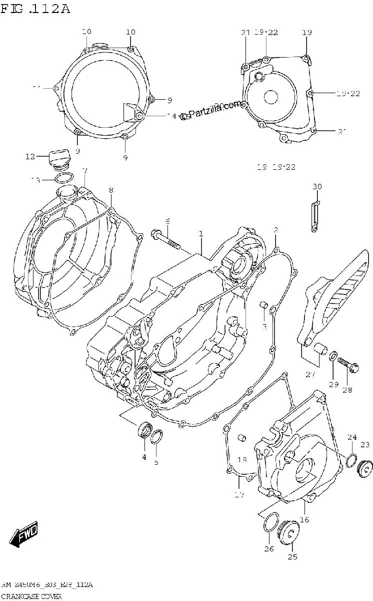 Diagrama de CRANKCASE COVER