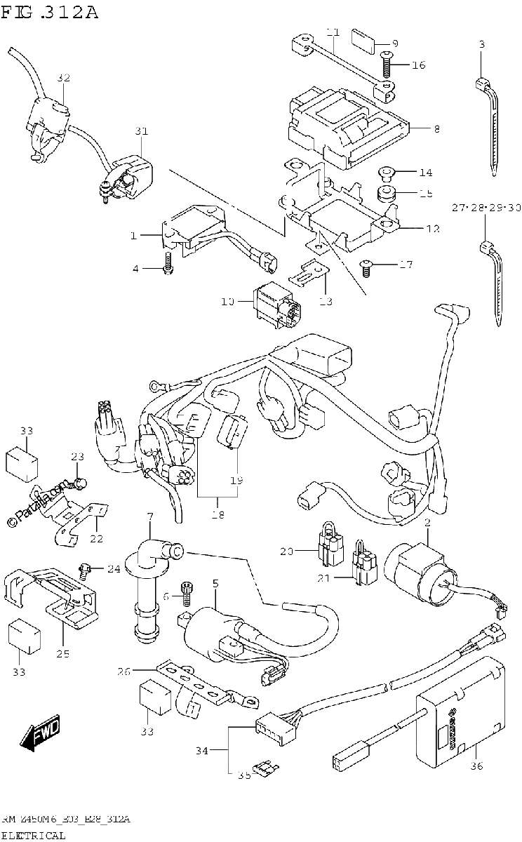 Diagrama de ELECTRICAL RM Z450 M6 E03