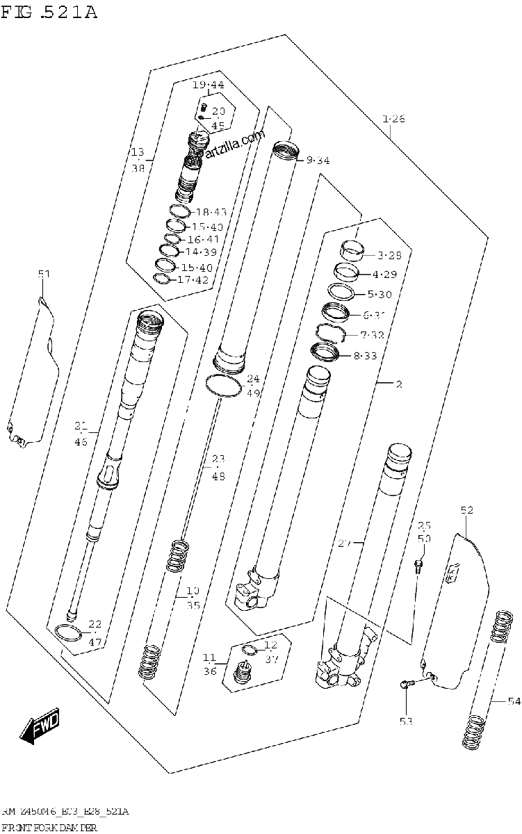 Diagrama de FRONT FORK DAMPER
