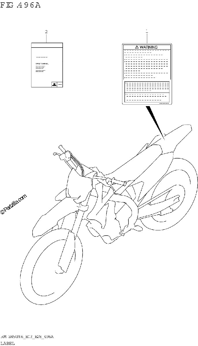 Diagrama de LABEL RM Z450 M6 E03