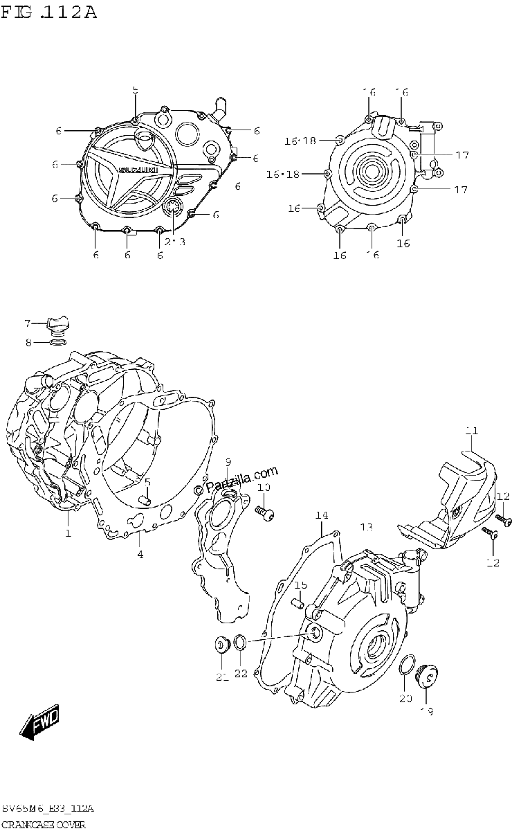 Diagrama de CRANKCASE COVER