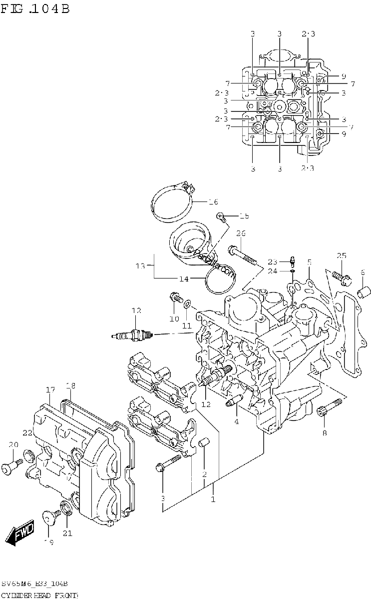 Diagrama de CYLINDER HEAD FRONT