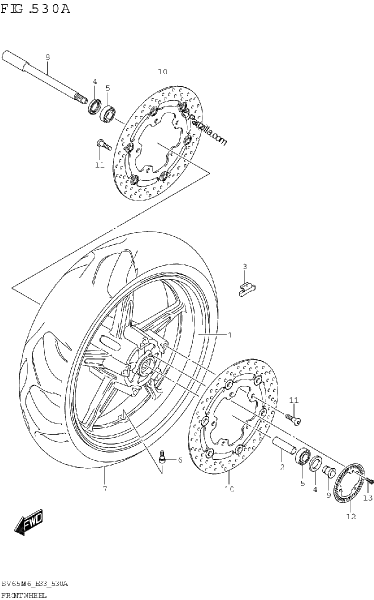 Diagrama de FRONT WHEEL