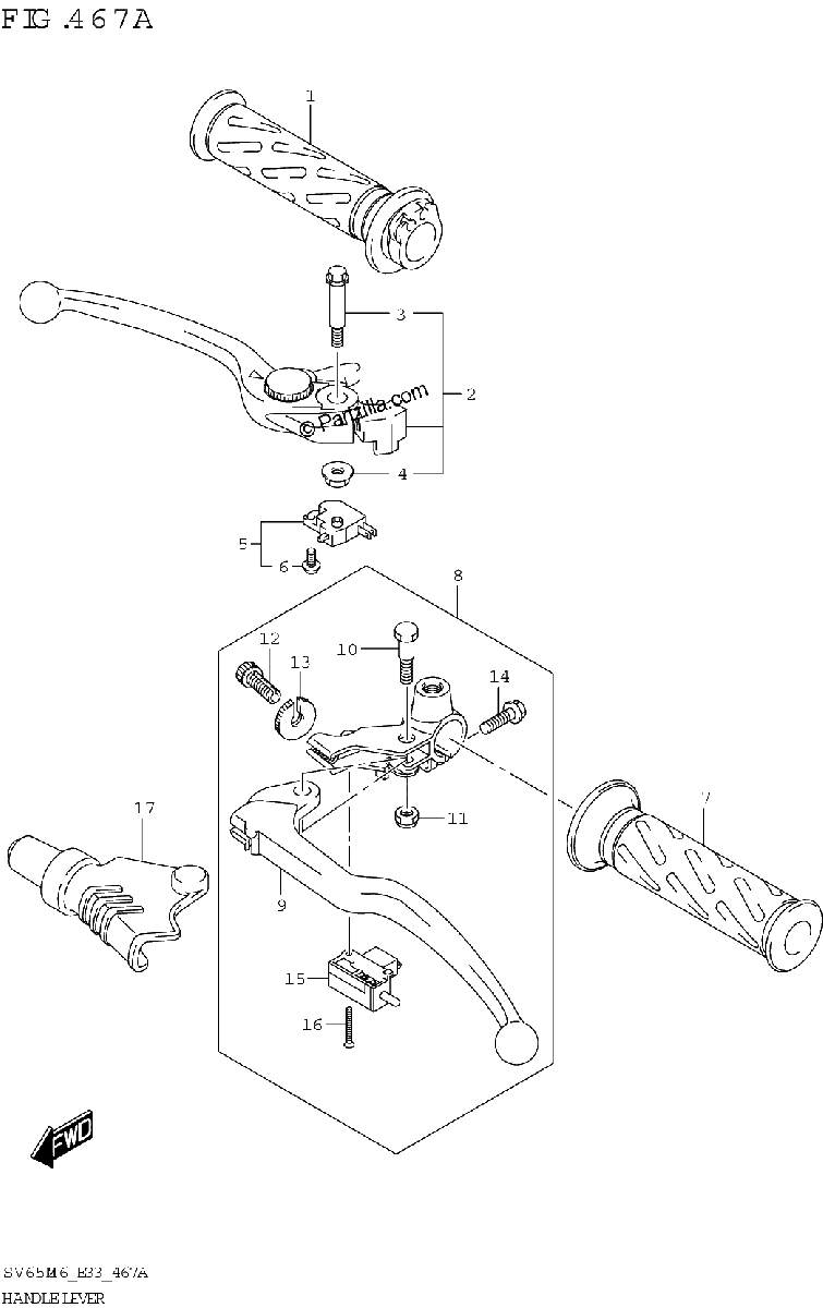 Diagrama de HANDLE LEVER