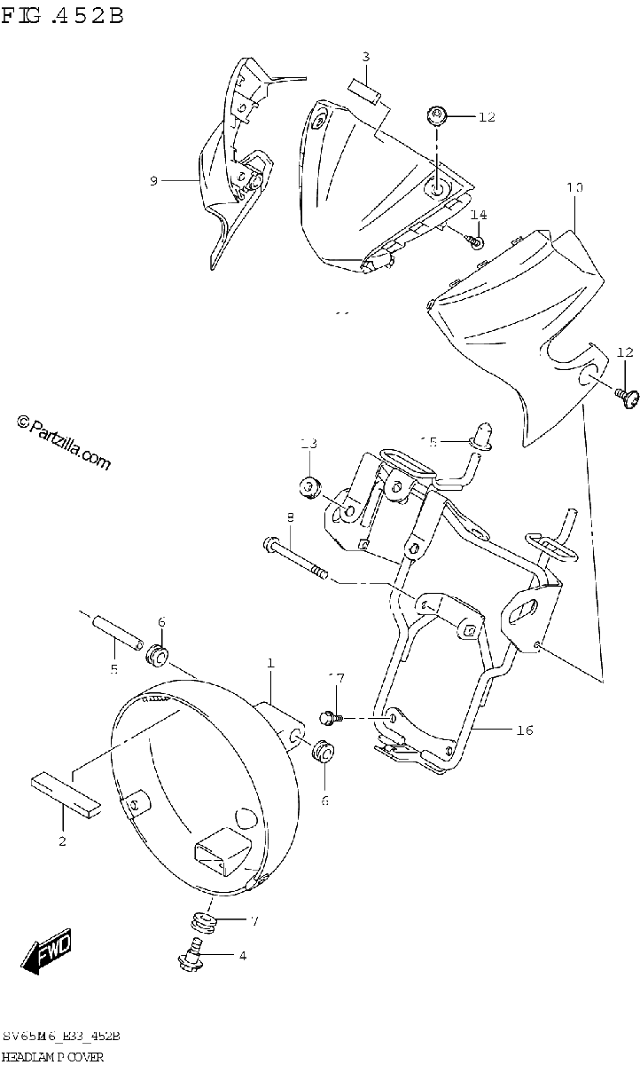 Diagrama de HEADLAMP COVER