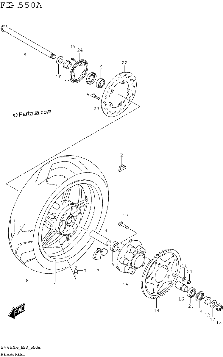 Diagrama de REAR WHEEL