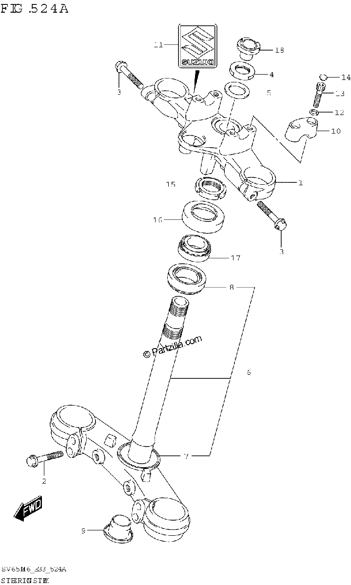 Diagrama de STEERING STEM