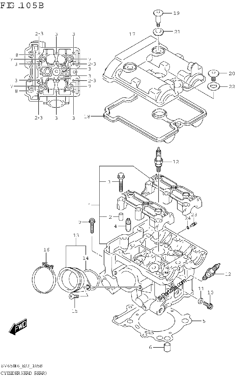 Diagrama de CYLINDER HEAD REAR