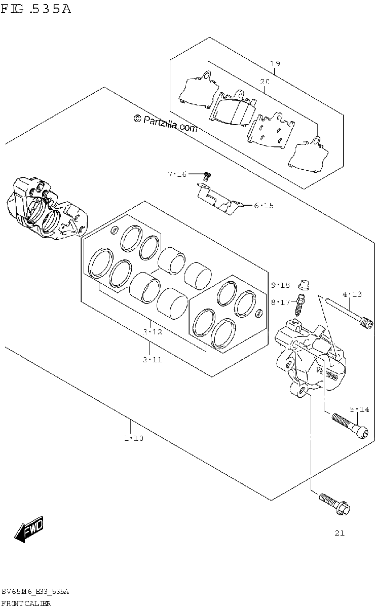 Diagrama de FRONT CALIPER