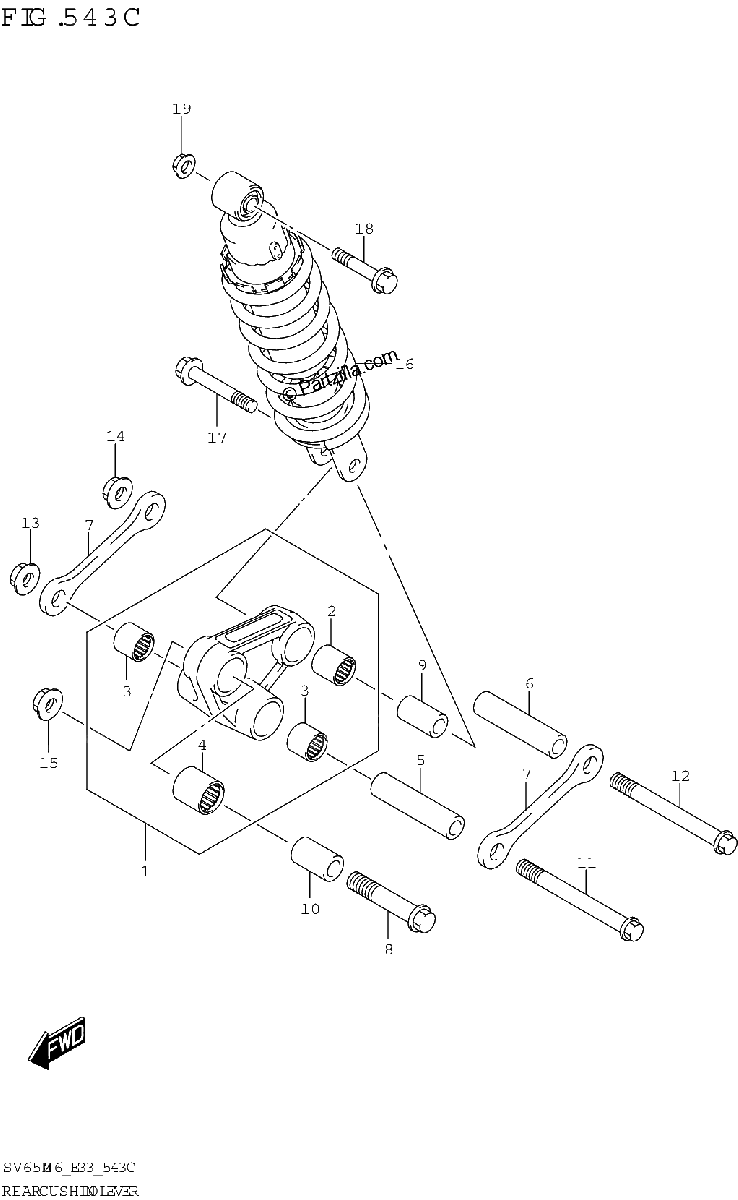 Diagrama de REAR CUSHION LEVER