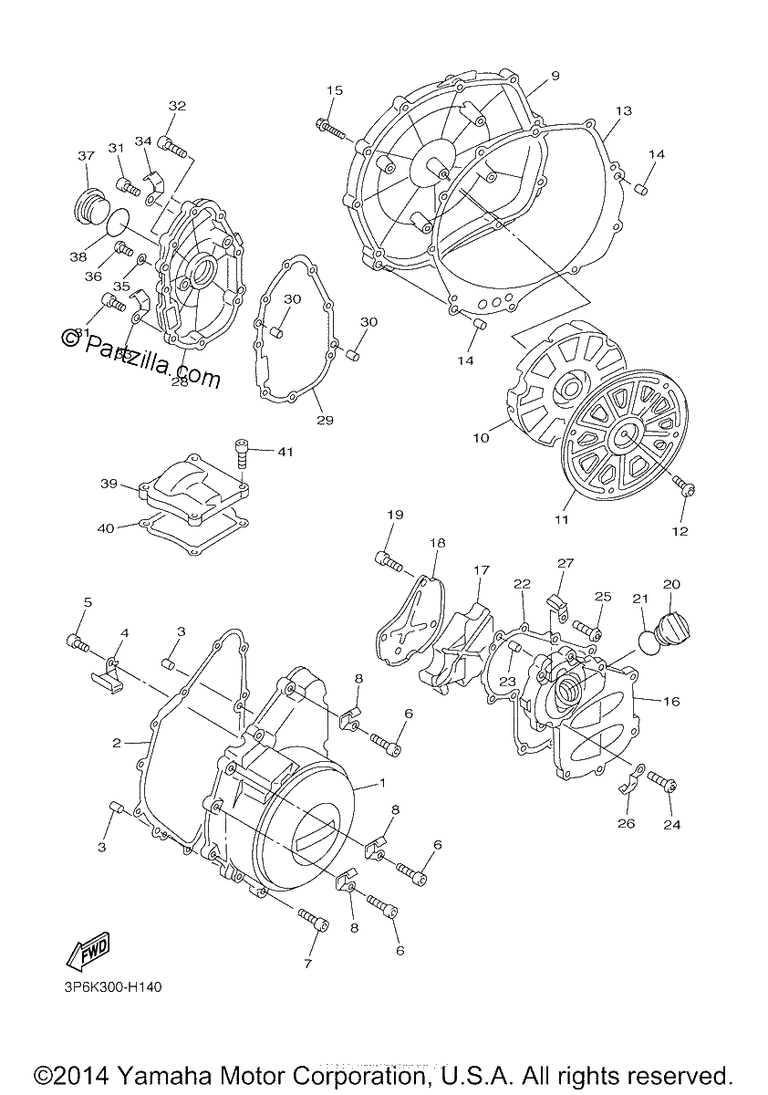 Diagrama de CRANKCASE COVER 1