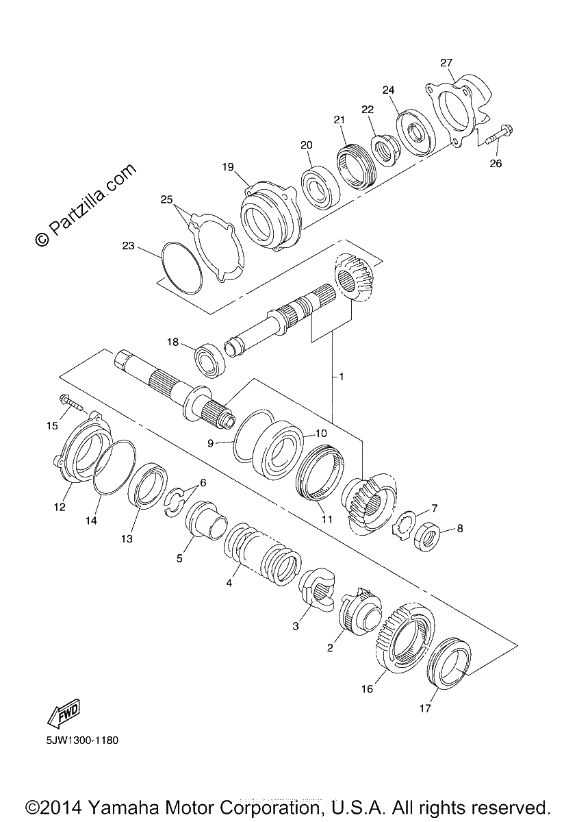 Diagrama de MIDDLE DRIVE GEAR