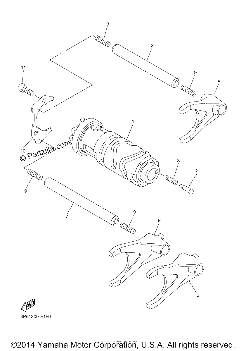 Diagrama de SHIFT CAM FORK